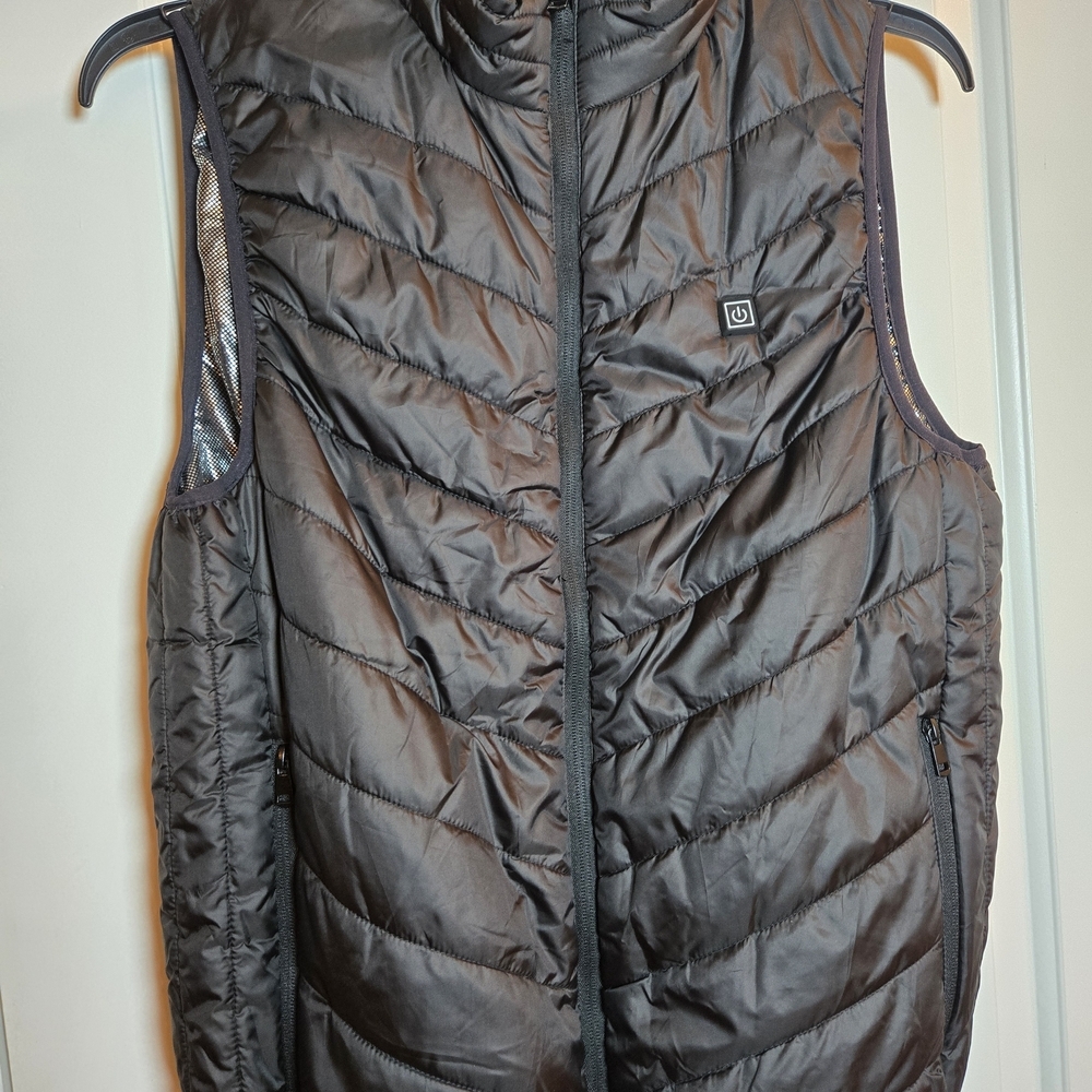 Black Quilted Vest with Icon